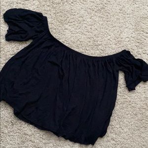 Off the shoulders black crop top